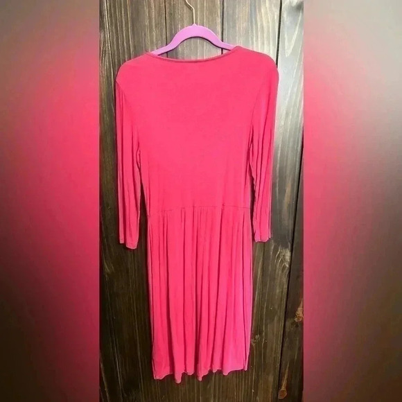 BODEN Faye Dress Jersey Knit Stretch Midi Long 3/4 Sleeve Embroidered. Size:8L - Picture 13 of 13